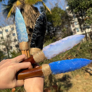 Piiriülene Amazoni kuum müük Natural Obsidian Protein Big Dagger Healing Home Office`i kaunistused