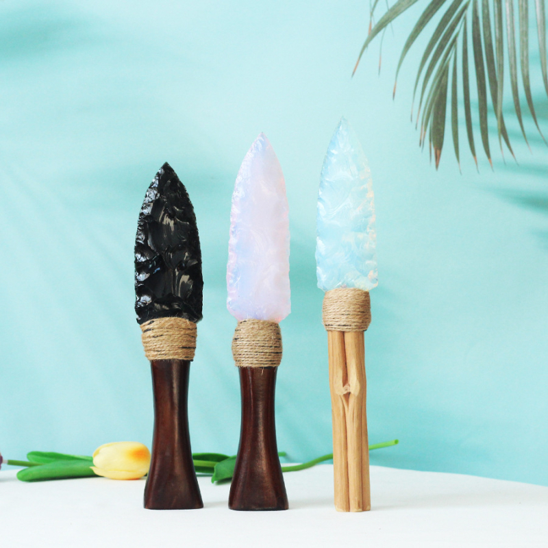 Διασυνοριακή πώληση Amazon με φυσική πρωτεΐνη οψιδιανού, μεγάλη θεραπεία στιλέτου, διακοσμητικά σπιτιού για το γραφείο