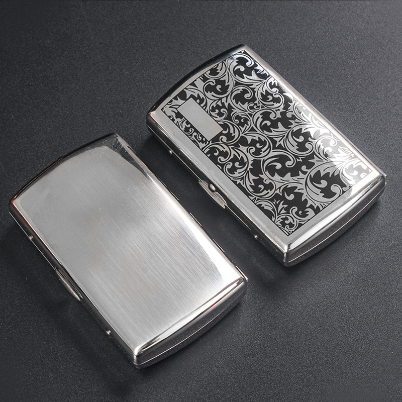 Луксозна медна табакера за 12 цигари, дебела преносима персонализирана табакера с релефен черен мотив на трева Танг, метална табакера от Китай