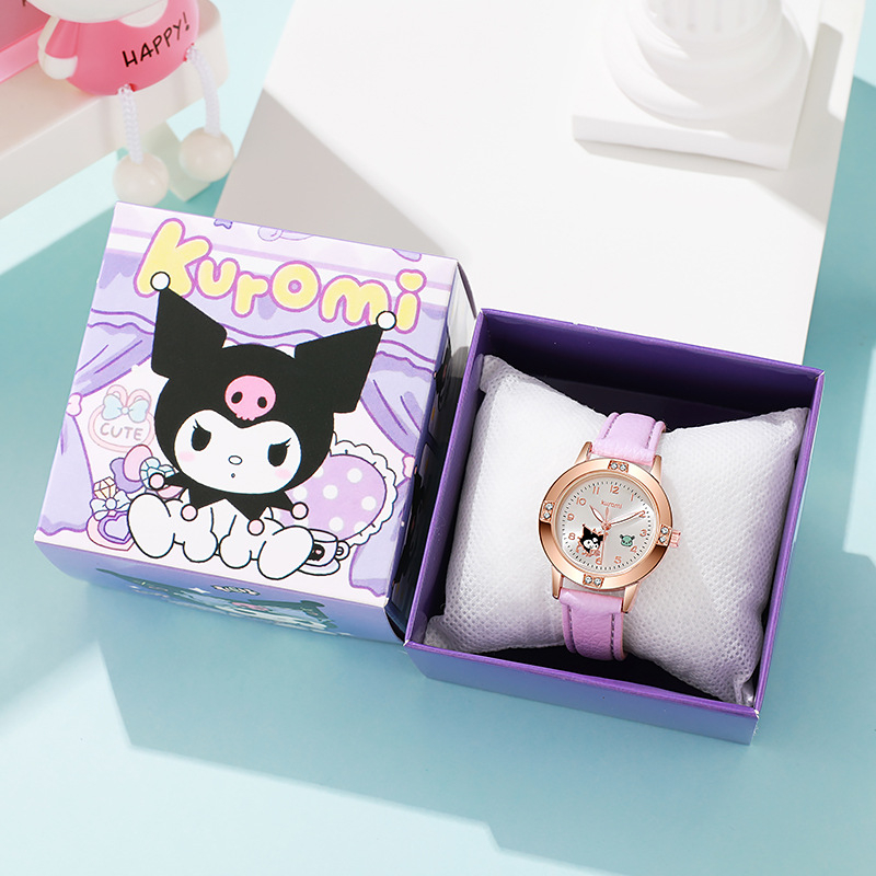 Legeeritud teemantvööga käekell keskkooli tüdrukutele Sanrio kvartskell tüdrukutele hulgimüügi niši moekell väliskaubandusele