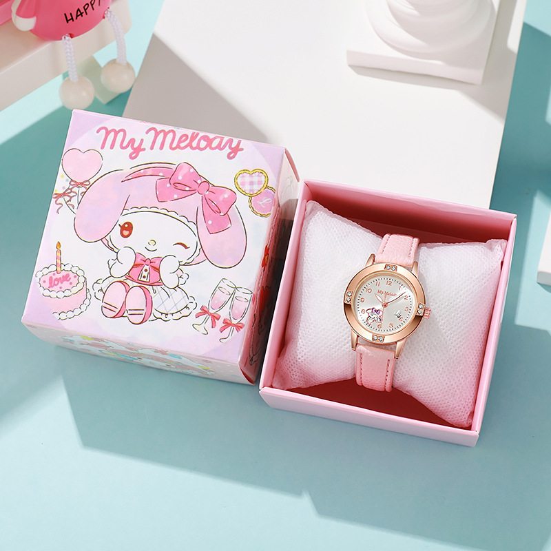 Legeeritud teemantvööga käekell keskkooli tüdrukutele Sanrio kvartskell tüdrukutele hulgimüügi niši moekell väliskaubandusele