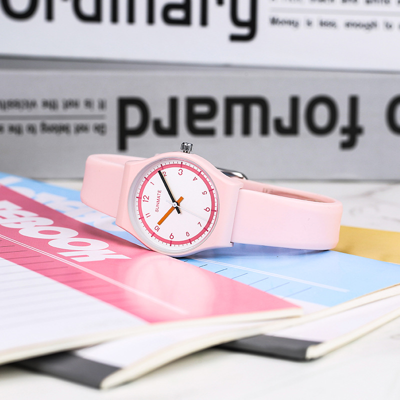 Senmi 2025 лентов часовник, прост, тънък, ежедневен, студентски часовник, прост детски силиконов моден часовник на едро