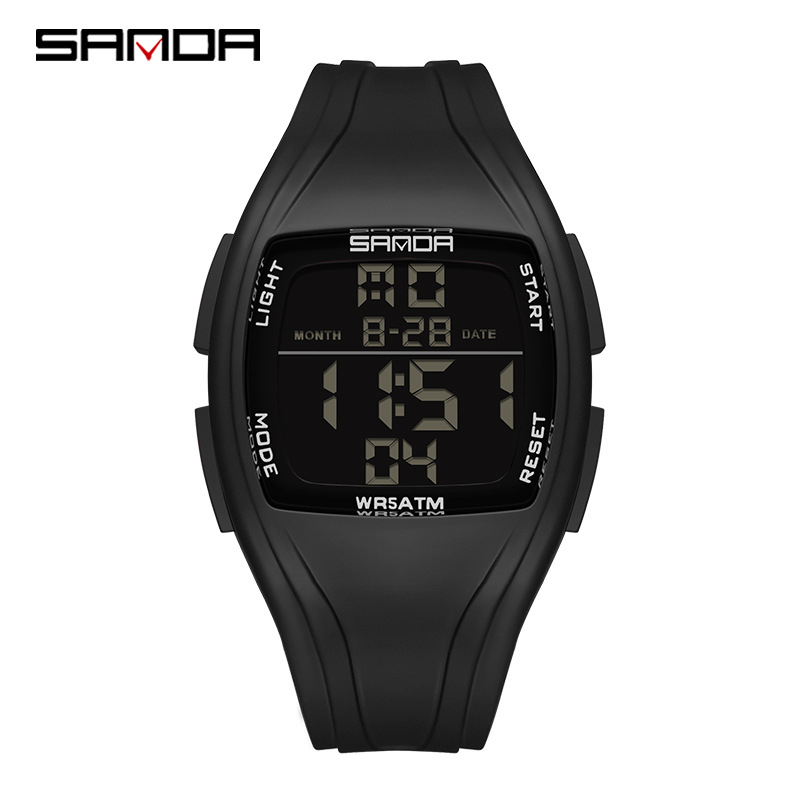 Sanda digitaalkell Lihtne ruudukujuline välistingimustes sportimiseks mõeldud veekindel kell Õpilaste peo ajastuse multifunktsionaalne digitaalkell