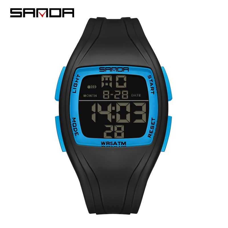 Sanda digitaalkell Lihtne ruudukujuline välistingimustes sportimiseks mõeldud veekindel kell Õpilaste peo ajastuse multifunktsionaalne digitaalkell