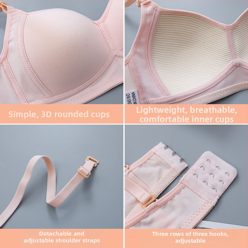 Priedušná dievčenská spodná bielizeň z čistej bavlny, malá podprsenka s náhrdelníkom bez oceľových krúžkov, vývojová podprsenka pre študentky stredných škôl