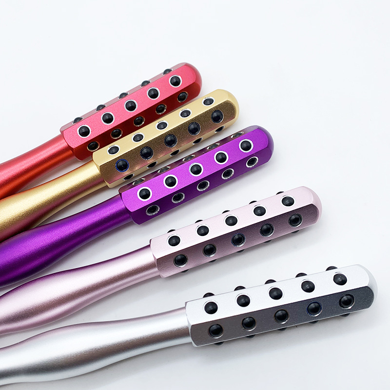 Piiriülene germaaniumi osakeste varda rull-ilumassaažipulk metallist silmamassaažiseade kodus kaasaskantav näomassaažipulk