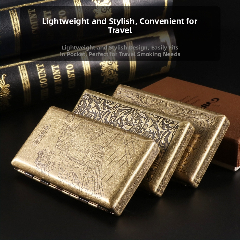 Represent Wish Klasické retro balenie 20 tenkých puzdier na cigarety s viacerými vzormi, prenosné obojstranné ozdoby na puzdro na cigarety