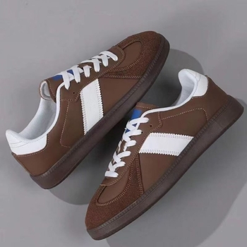 Pārrobežu pāru stila 2025. gada vācu treniņapavi, balti, pilnībā šņorējami, plakani ikdienas apavi, retro daudzpusīgi sporta apavi sievietēm un vīriešiem