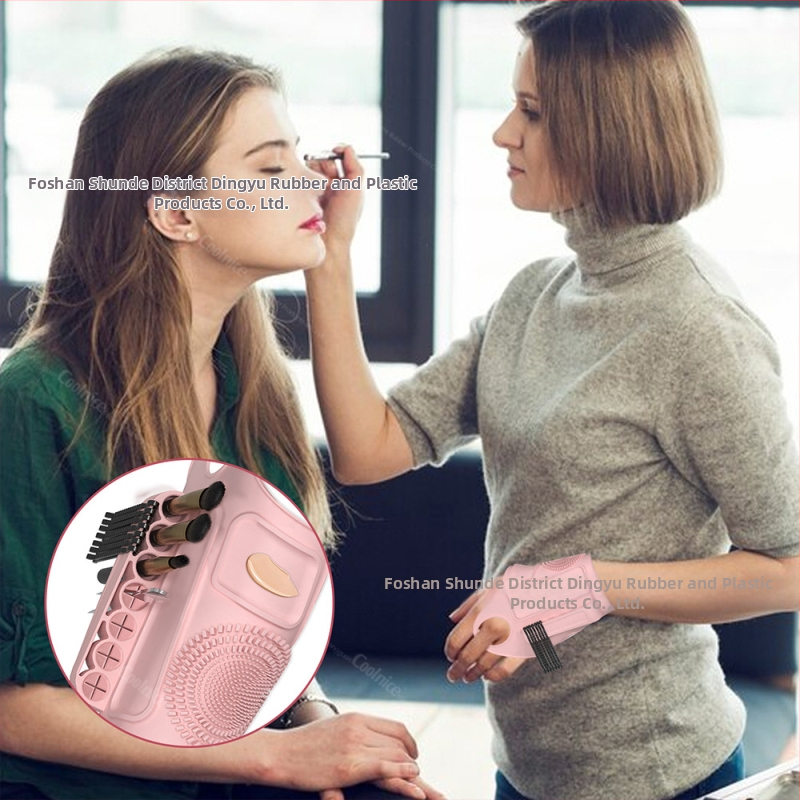 Silikónová podložka na make-up Amazon, pomocný ručný opasok, multifunkčná paleta, čistič štetcov na make-up, nástroj na krásu