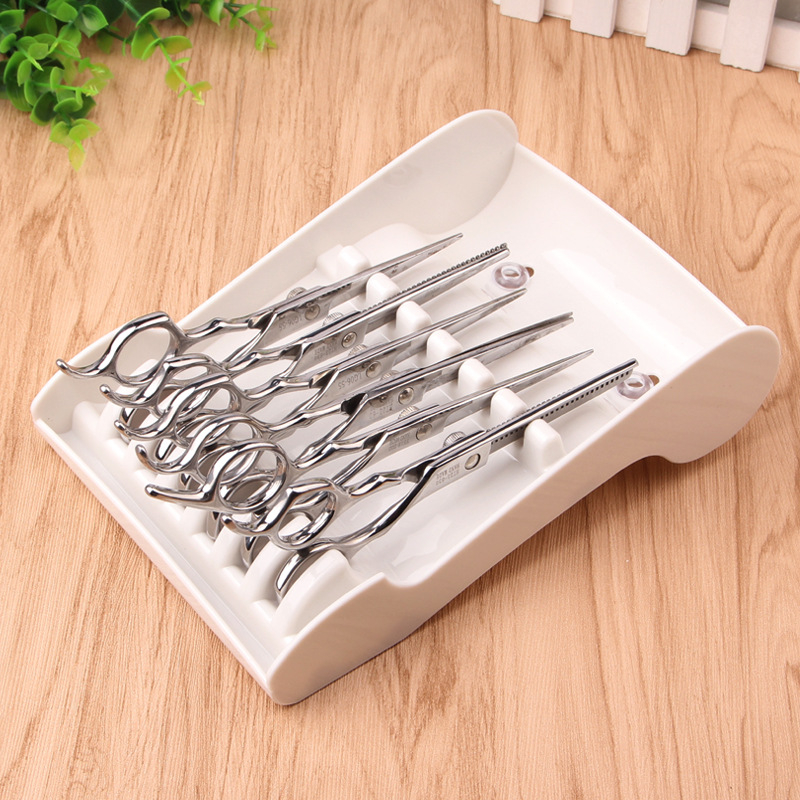 Държач за фризьорски ножици, креативен държач за ножици за поставяне на инструменти за стилист, ножици за бръснарница, неплъзгаща се фиксирана кутия за съхранение