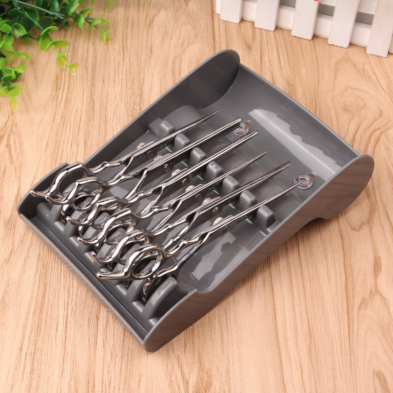 Държач за фризьорски ножици, креативен държач за ножици за поставяне на инструменти за стилист, ножици за бръснарница, неплъзгаща се фиксирана кутия за съхранение