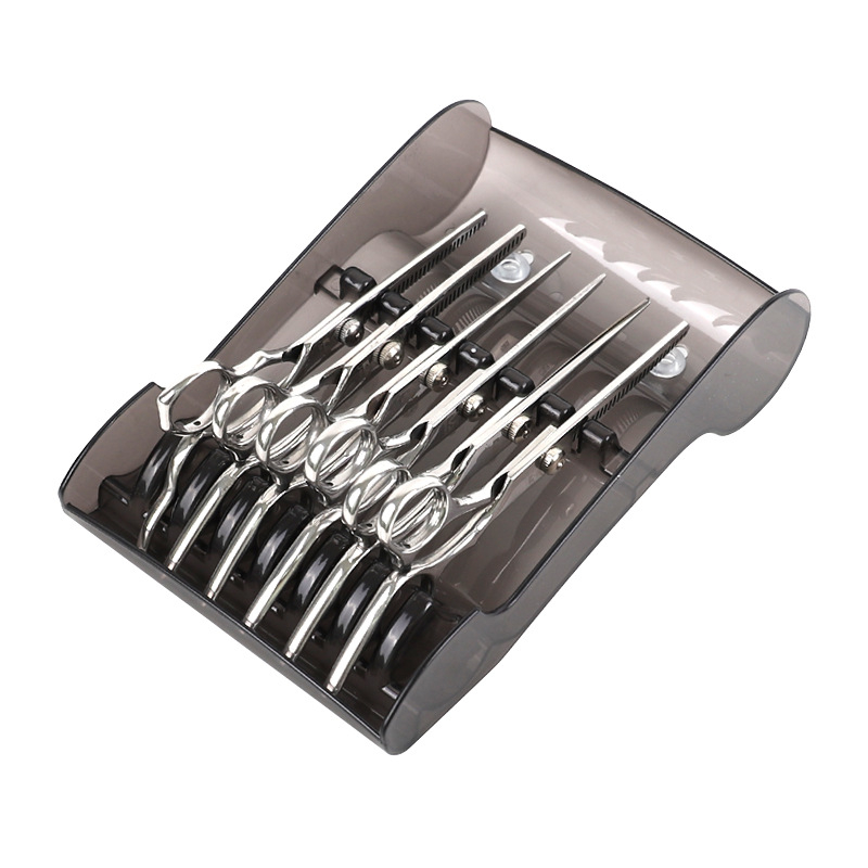 Държач за фризьорски ножици, креативен държач за ножици за поставяне на инструменти за стилист, ножици за бръснарница, неплъзгаща се фиксирана кутия за съхранение