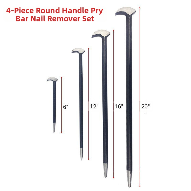 Комплект от 4 кръгли лостове, директни продажби от фабриката, с инструмент за премахване на пирони, термично обработени от двата края, 6"12"16"20" Efi лост