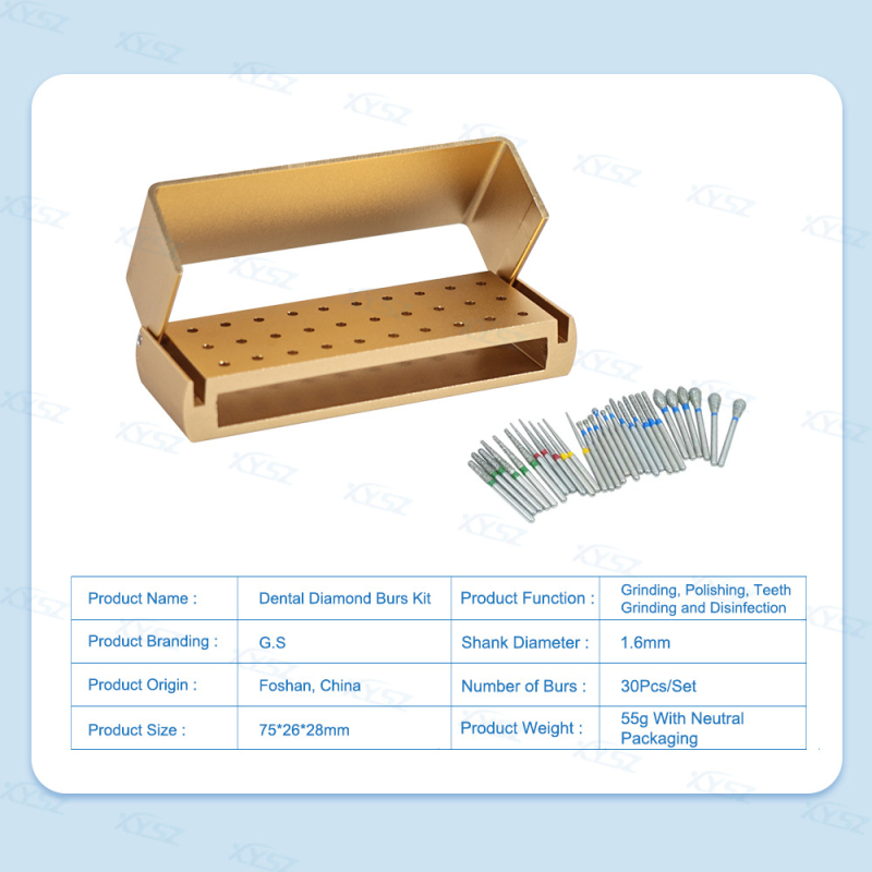 Pārrobežu zobu adatu 30 daļu komplekts FG ātrdarbīgam mobilā tālruņa adatu komplektam 30 automašīnas adatu turētājam zobu palīgmateriāli