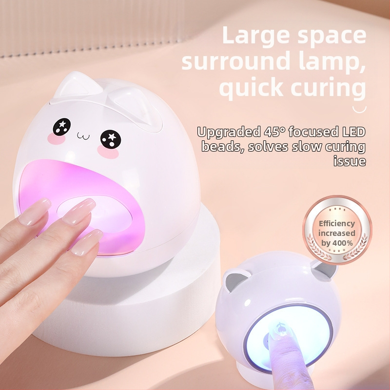Mini mačacie svetlo na nechty, svetelná terapia, Q rozkošné kreslené rýchloschnúce lepidlo na nechty, LED lampa na pečenie, prenosné nástroje na zdobenie nechtov, veľkoobchod