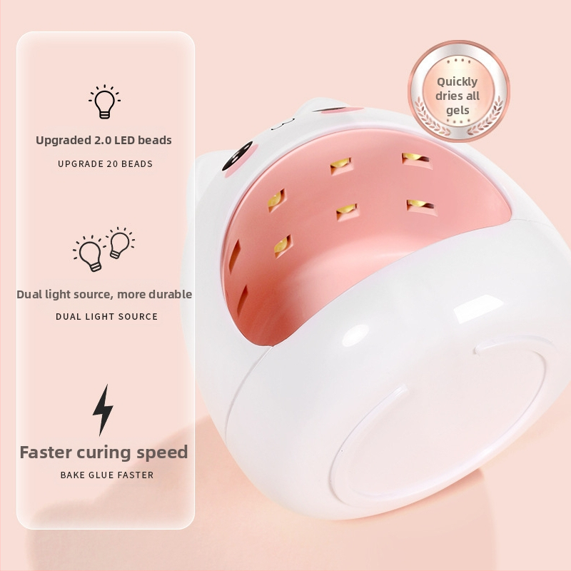 Mini mačacie svetlo na nechty, svetelná terapia, Q rozkošné kreslené rýchloschnúce lepidlo na nechty, LED lampa na pečenie, prenosné nástroje na zdobenie nechtov, veľkoobchod