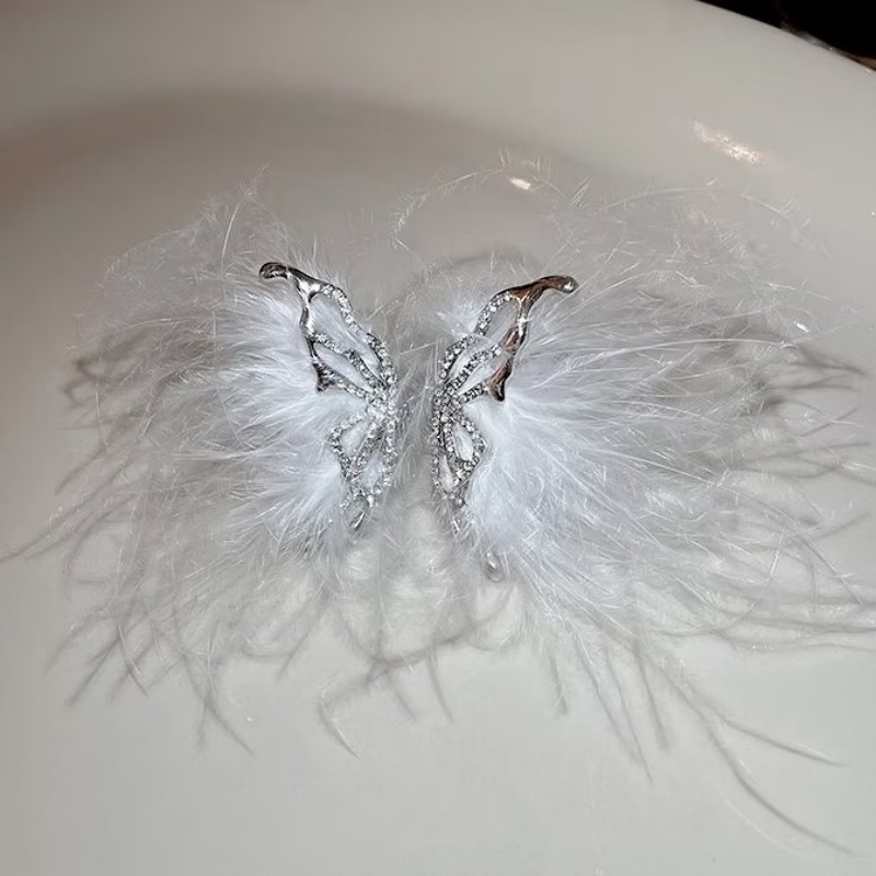 Plunksnų auskarų kabančios auskarai, žiedai, nauji mados, lengvi, prabangūs, nišiniai, aukštos klasės karoliai, drugeliai, kutais puošti auskarai moterims