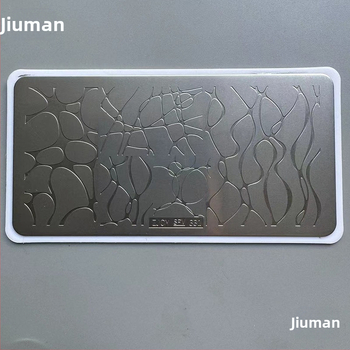 Πίνακας μεταφοράς νυχιών Πίνακας εκτύπωσης λουλουδιών σε στυλ γραμμής από χάλυβα, γατάκι, κουτάβι, λεπτό μοτίβο