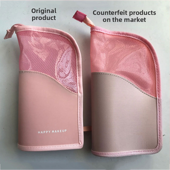 HappyMakeup vertikaalne kosmeetikakott kaasaskantav PVC suure mahutavusega läbipaistev vertikaalne kosmeetikapintslite hoiukott