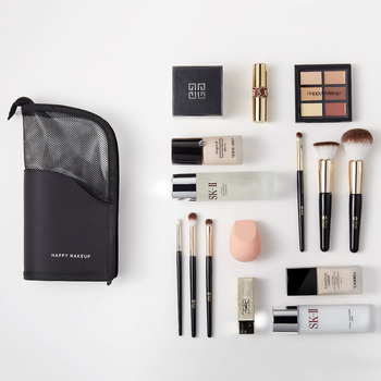HappyMakeup vertikaalne kosmeetikakott kaasaskantav PVC suure mahutavusega läbipaistev vertikaalne kosmeetikapintslite hoiukott