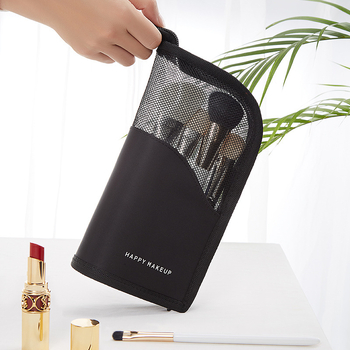 HappyMakeup vertikaalne kosmeetikakott kaasaskantav PVC suure mahutavusega läbipaistev vertikaalne kosmeetikapintslite hoiukott