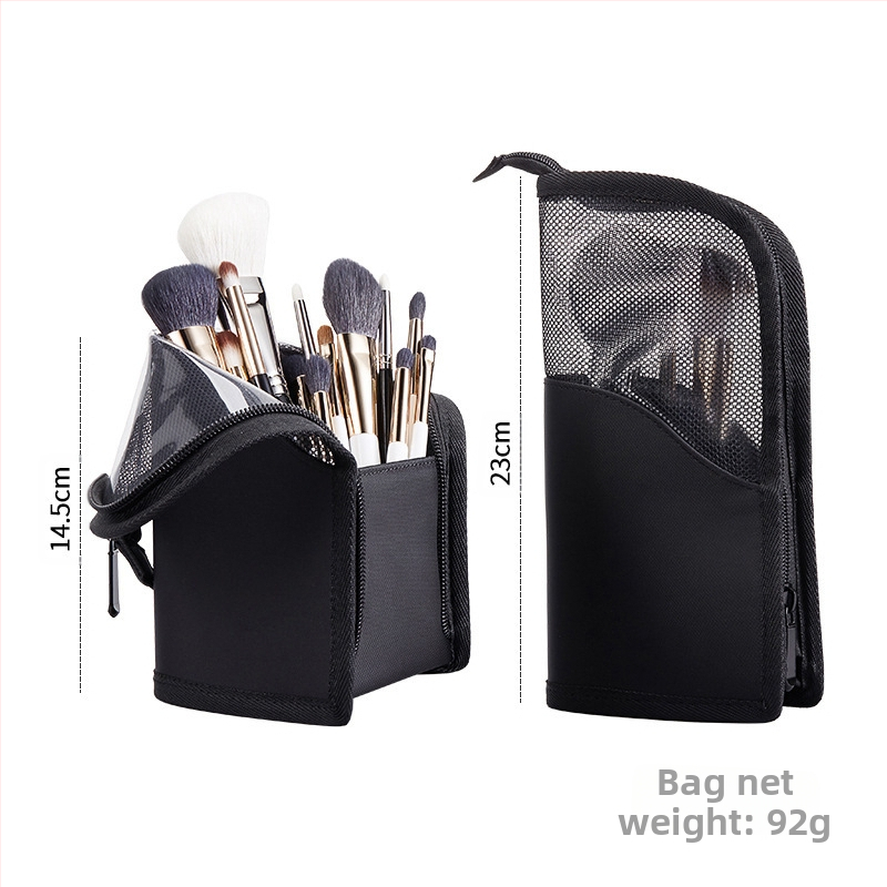 HappyMakeup vertikaalne kosmeetikakott kaasaskantav PVC suure mahutavusega läbipaistev vertikaalne kosmeetikapintslite hoiukott