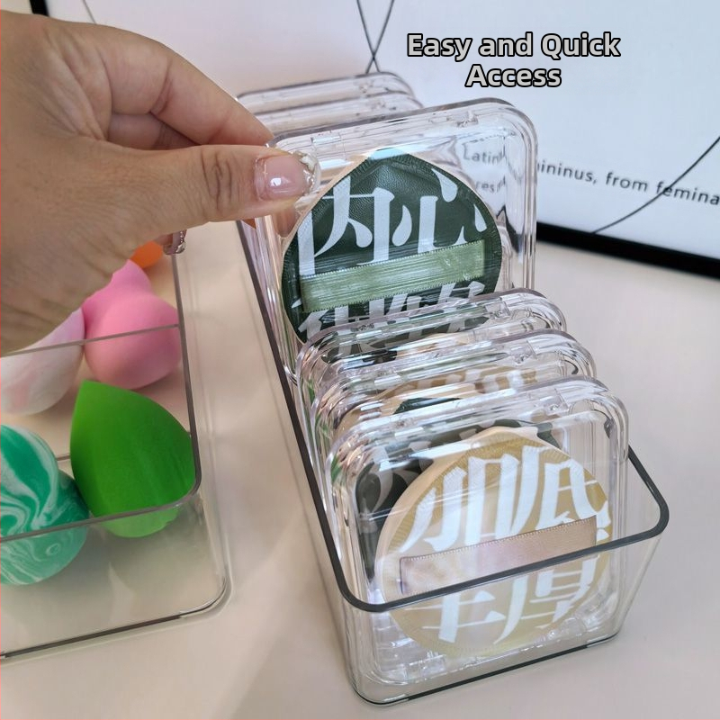 Преносима кутия за съхранение на празни пудри, прозрачна и чиста, преносима за бизнес пътувания, сладък грим на плота, баня в стил Ins