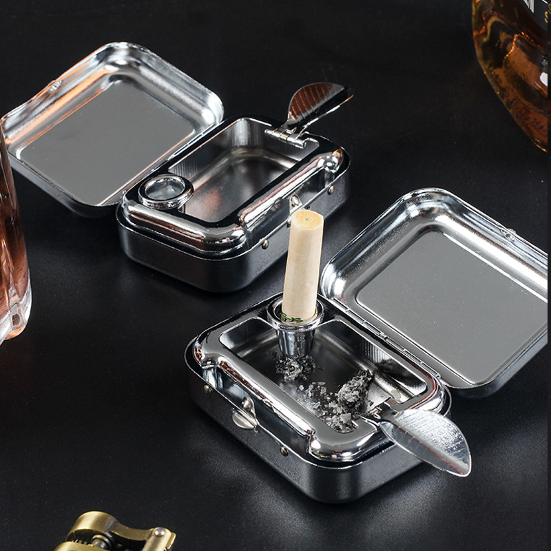 Nešiojama kišeninė peleninė, mini rūkalių kvadratinė metalinė, madinga kelioninė, maža peleninė, lauko peleninė, didmeninė prekyba