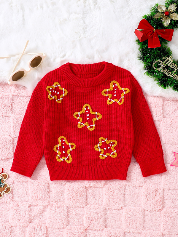 Izvor Izravna prodaja iz tvornice Europski i američki prekogranični jesenski i zimski božićni pulover s dugim rukavima, okruglim izrezom i vezom s natpisom Djeda Mraza