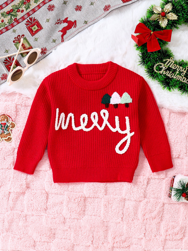 Izvor Izravna prodaja iz tvornice Europski i američki prekogranični jesenski i zimski božićni pulover s dugim rukavima, okruglim izrezom i vezom s natpisom Djeda Mraza