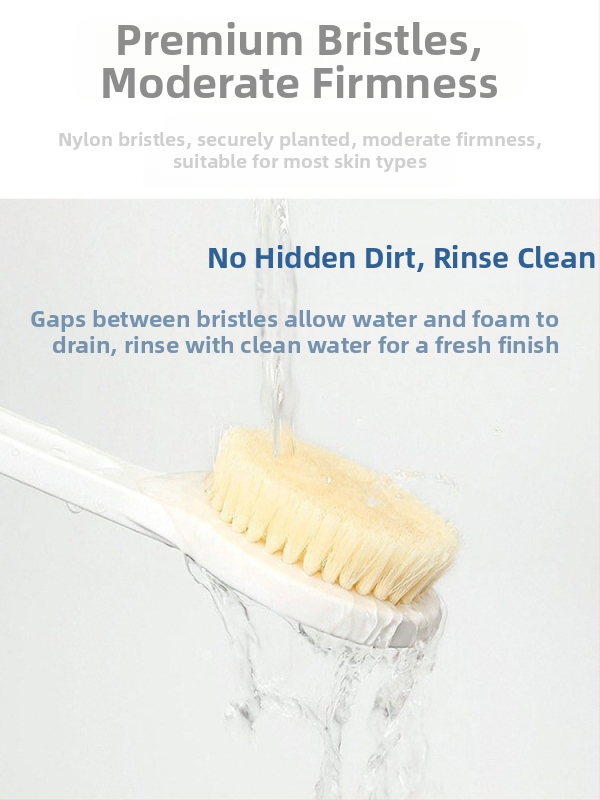 Четка за вана с дълга дръжка и меки влакна за къпане, търкане на гърба и почистване