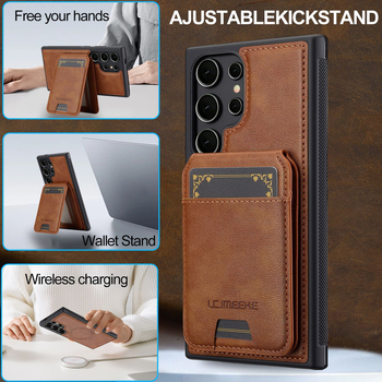 Sobib Samsung S25 Ultra magnetilise kaardihoidjaga nahkümbrisele S24Plus kaitseümbrisele Samsung Split mobiiltelefoniümbris