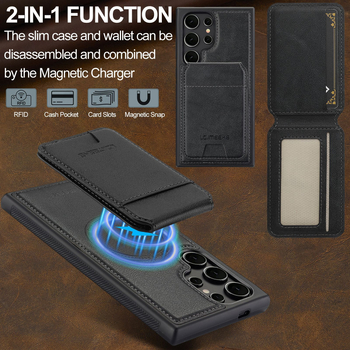 Sobib Samsung S25 Ultra magnetilise kaardihoidjaga nahkümbrisele S24Plus kaitseümbrisele Samsung Split mobiiltelefoniümbris