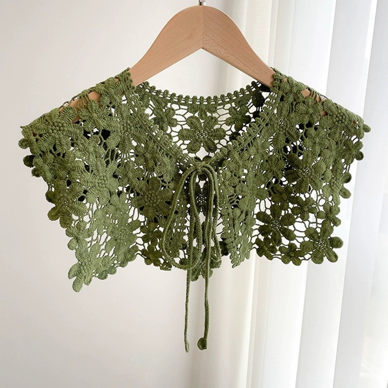 Gėlių nėrinių medvilninė liemenės skara moterims pavasariui ir vasarai korėjietiško stiliaus iškirptas peties rištas peties skara universalus dekoravimas