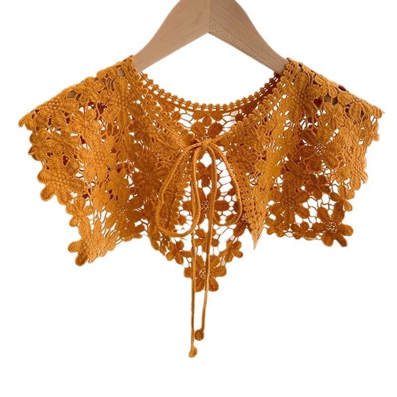 Gėlių nėrinių medvilninė liemenės skara moterims pavasariui ir vasarai korėjietiško stiliaus iškirptas peties rištas peties skara universalus dekoravimas