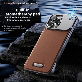 Piemērots Iphone16Promax mobilā tālruņa maciņam aromterapijas ādu, neredzams, magnētisks piesūceknis, Apple 17/15 bezmalu aizsargs pret kritieniem
