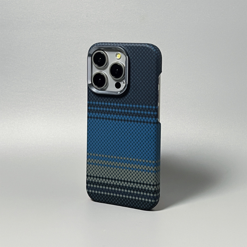 Kevlar supermagnētisks tālruņa maciņš, kas piemērots iPhone 17, oglekļa šķiedras puspakā, Apple 16 Pro Max aizsargmaciņš