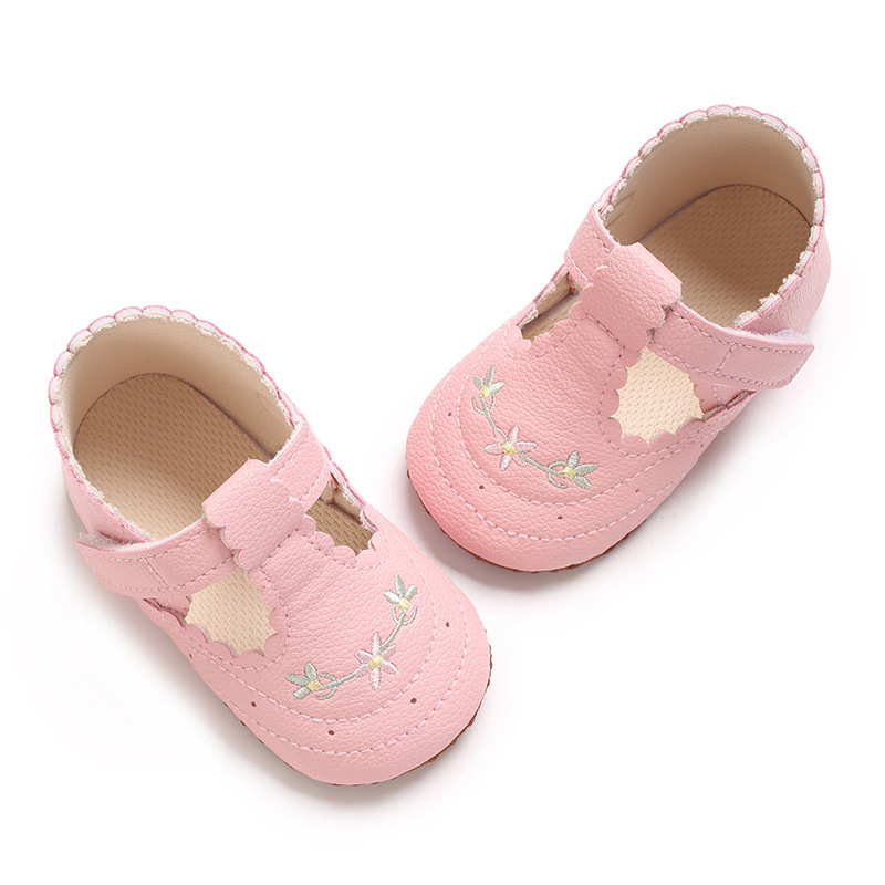 Pavasario ir rudens kūdikių princesės bateliai 0-1 kūdikių bateliai siuvinėti PU odos kūdikių bateliai minkštu padu neslystantys mažylių bateliai