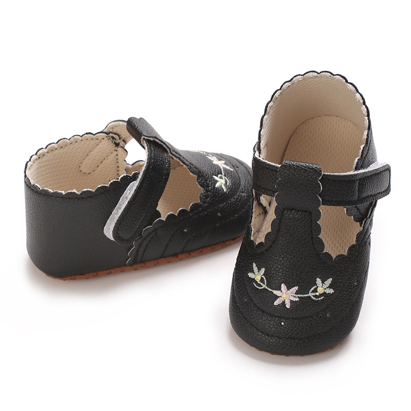 Pavasario ir rudens kūdikių princesės bateliai 0-1 kūdikių bateliai siuvinėti PU odos kūdikių bateliai minkštu padu neslystantys mažylių bateliai