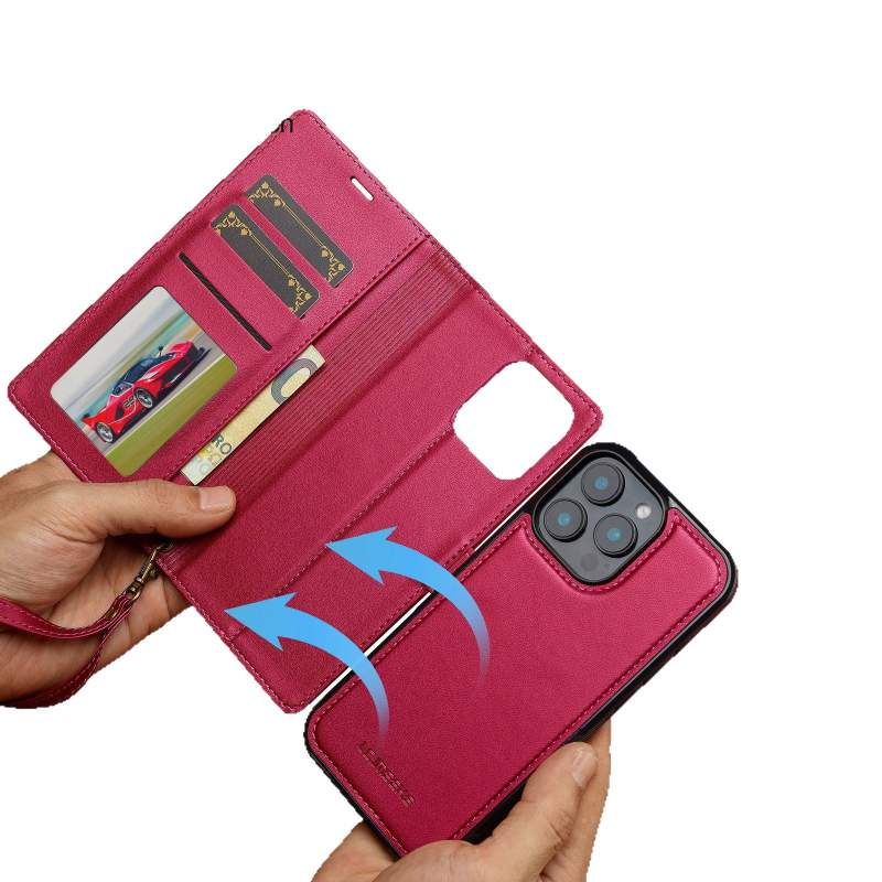 Κατάλληλο για iPhone 17 Pro Max, μαγνητική προστατευτική θήκη 15 Plus, δερμάτινη θήκη 16 ιντσών, αναδιπλούμενο κάλυμμα για τηλέφωνο Apple, αποσπώμενο κορδόνι