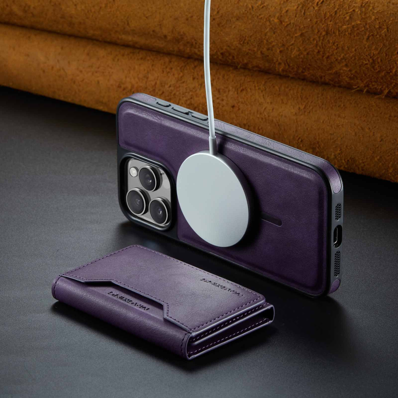 Piemērots Iphone16 15Pro 17Max magnētiskajam Magsafe ādas maciņam Samsung S24 ar 70% atlaidi karšu turētājam mobilā tālruņa maciņam