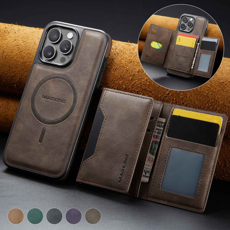 Sobib iPhone 16 15Pro 17Max magnetilise Magsafe nahast ümbris Samsung S24 70% soodsamalt kaardihoidjaga mobiiltelefoni ümbris