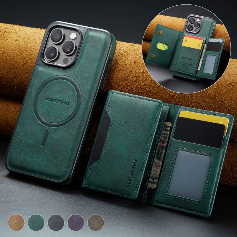 Sobib iPhone 16 15Pro 17Max magnetilise Magsafe nahast ümbris Samsung S24 70% soodsamalt kaardihoidjaga mobiiltelefoni ümbris