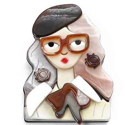 2024 нови нишови очила за момичета брошка акрилна красота глава дрехи игли на склад едро бижута