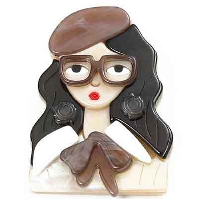 2024 нови нишови очила за момичета брошка акрилна красота глава дрехи игли на склад едро бижута