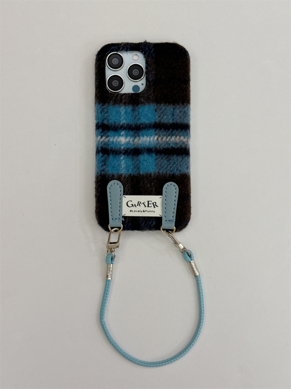 Rudens un ziemas vilnas rūtaina siksniņa ar fiksētu aizdari iPhone16/15PROMAX mobilā tālruņa maciņš 14/13PRO Apple