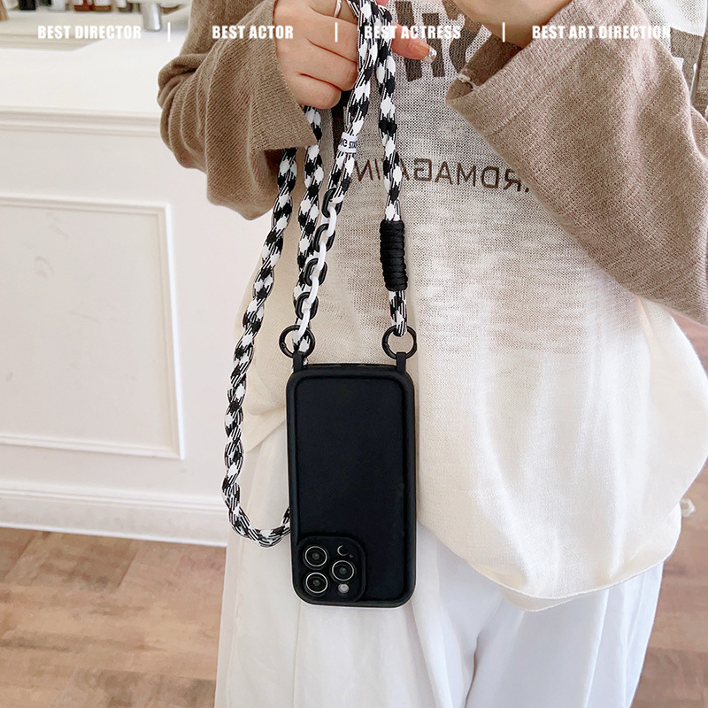 Sobib iPhone 15 mobiiltelefoni ümbrisele, 16Promax ümbrisele, kaelarihmaga, lihtsale kukkumiskindlale mobiiltelefoni ümbrisele