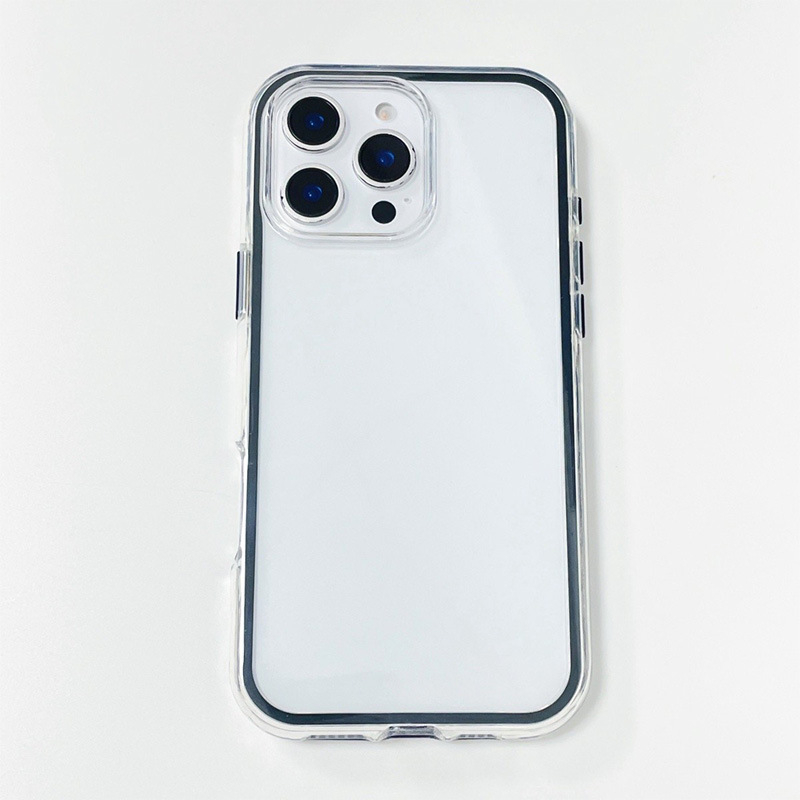 Dvojfarebný priehľadný mäkký kryt s airbagom vhodný pre iPhone 17 Pro Max s farebným okrajom, ochranný kryt pre Apple 15