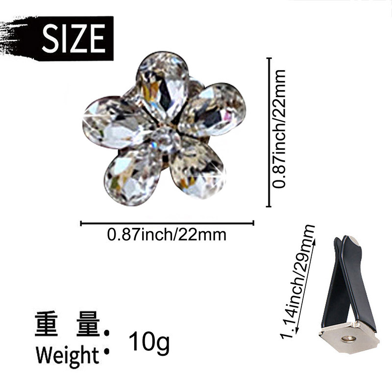 Natūralus spindintis krištolinis brangakmenio žiedas, 5 dalių automobilio oro išleidimo angos dekoravimo segtukas, automobilio dekoravimo segtukas, papuošalai