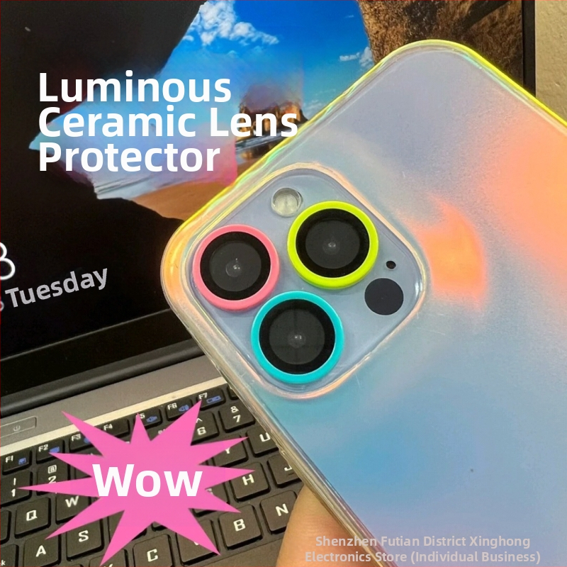 Piemērots Apple 15ProMax keramikas, luminiscējošajai Eagle Eye lēcu plēvei, iPhone 14 universālajai, sadalītajai lēcu mobilā tālruņa plēvei